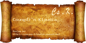 Csungán Klaudia névjegykártya