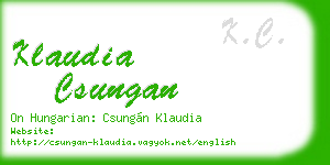 klaudia csungan business card