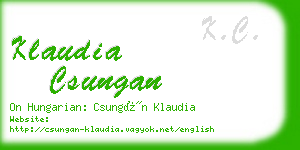 klaudia csungan business card